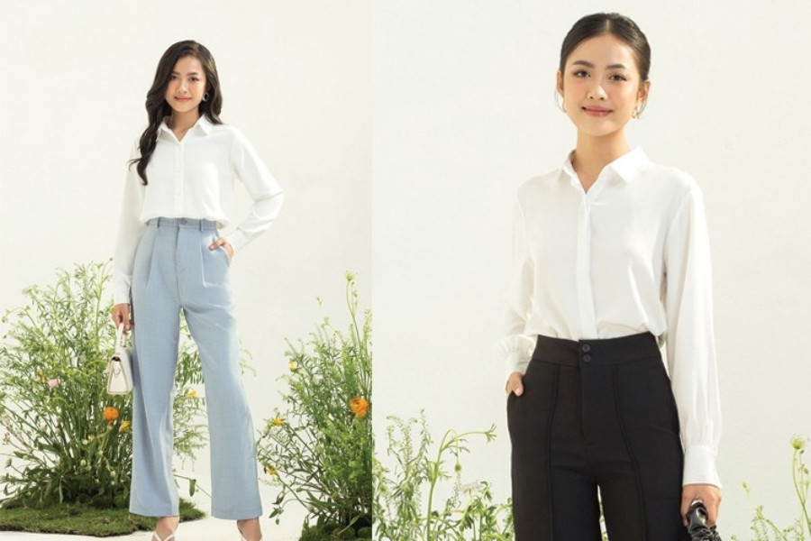 Quần tây, áo sơ mi - combo đơn giản, tinh tế
